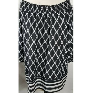 Chicos 2 Womens Boho Tunic Top Stretch Geometric